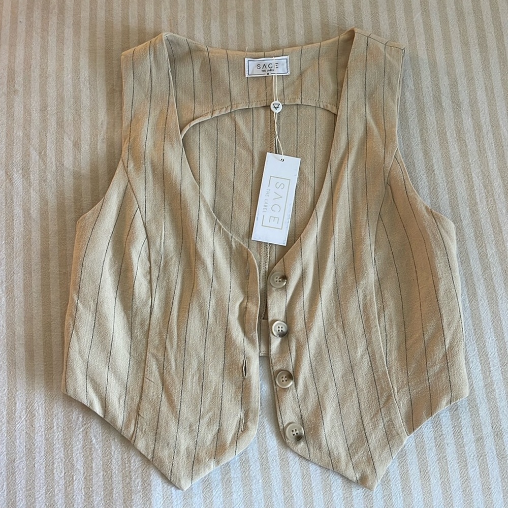 Linen blend vest